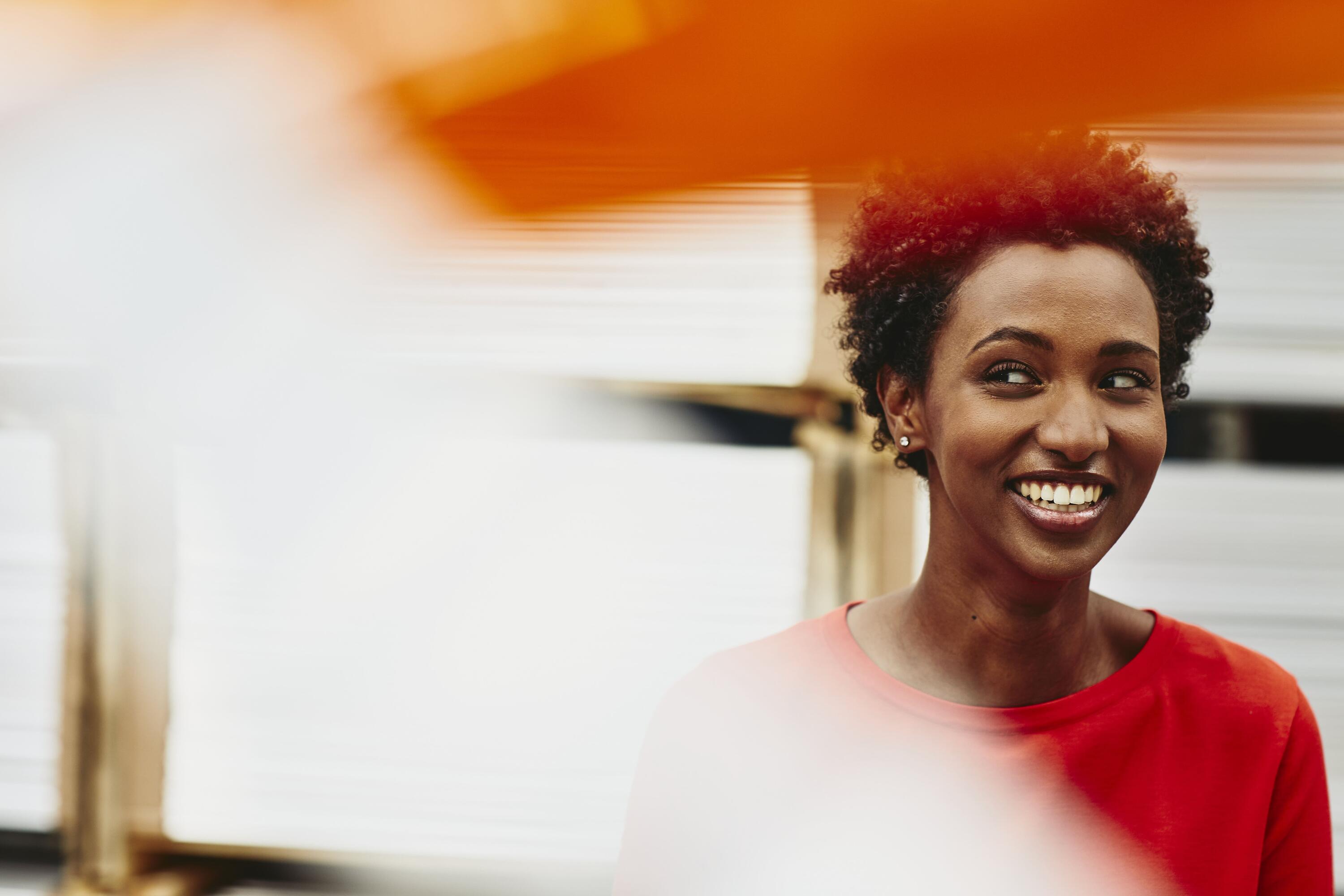 woman smiling